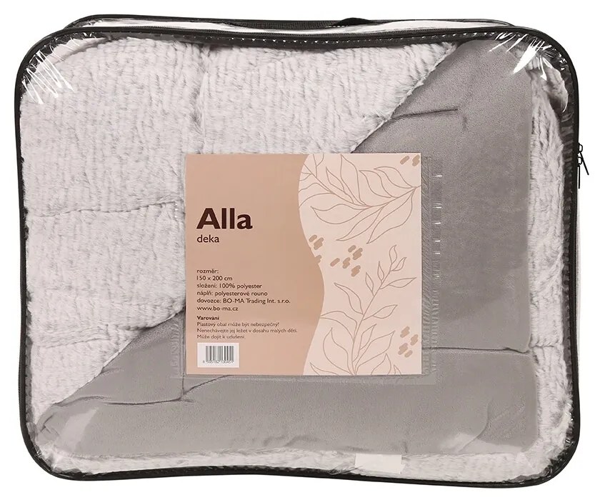 Koc Alla jasnoszary, 150 x 200 cm