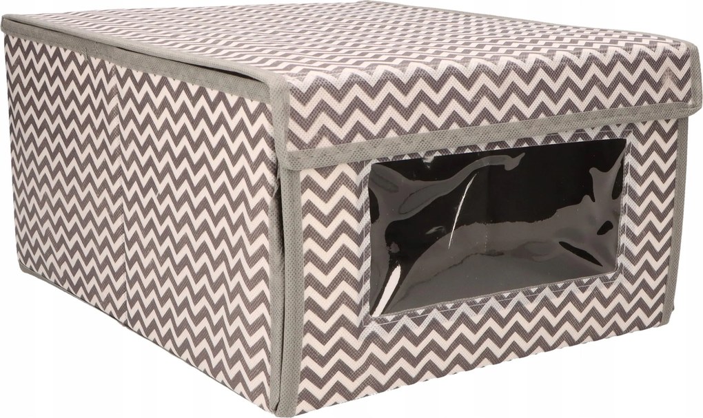Organizer tekstylny Zygzak z oknem 34x29x19 cm pudełko do biura domu szafy