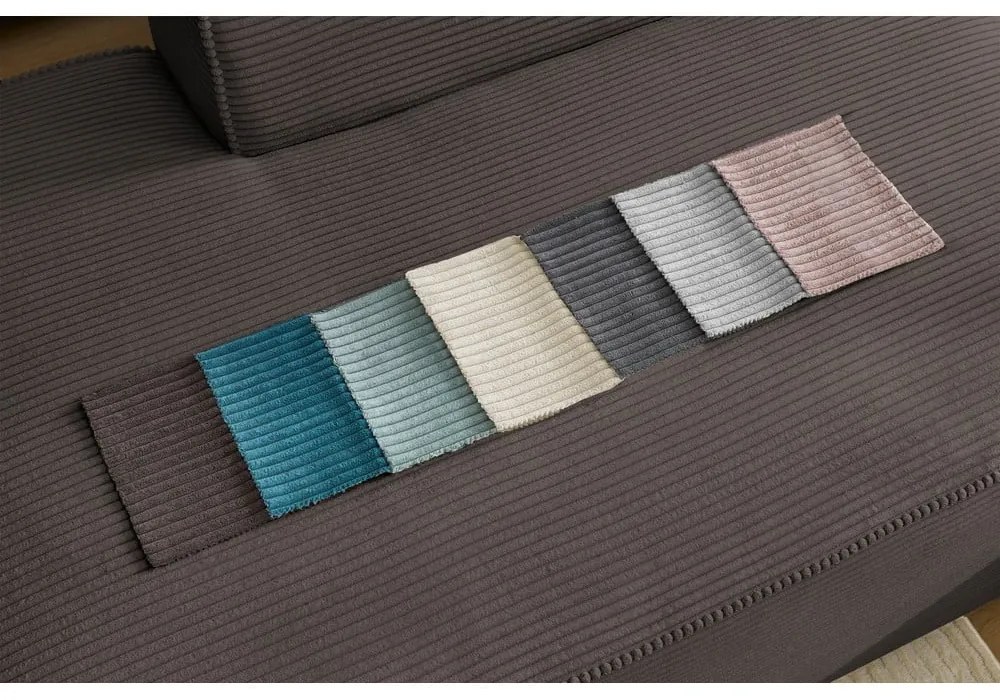 Szarobrązowa sztruksowa sofa 274 cm Leonard – Bobochic Paris