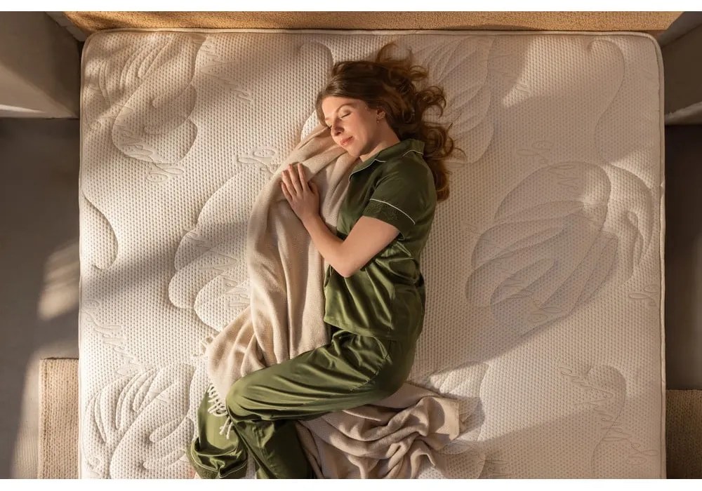 Szare tapicerowane łóżko dwuosobowe ze schowkiem z materacem i stelażem 160x200 cm Myra Slim Line – Bonami Selection