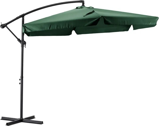 Parasol Ogrodowy Składany AKRON 300 cm Zielony Regulowany Na Taras