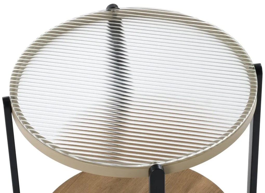 Stolik kawowy KAMALA S 53cm dąb naturalny/czarny HALMAR