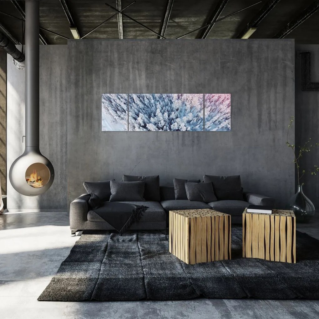 Obraz ośnieżonych drzew (170x50 cm)