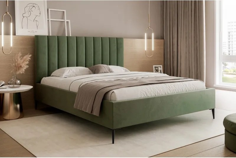 Łóżko Mona Slim III 160 Tkanina VELUTTO 35 stelaż drewniany