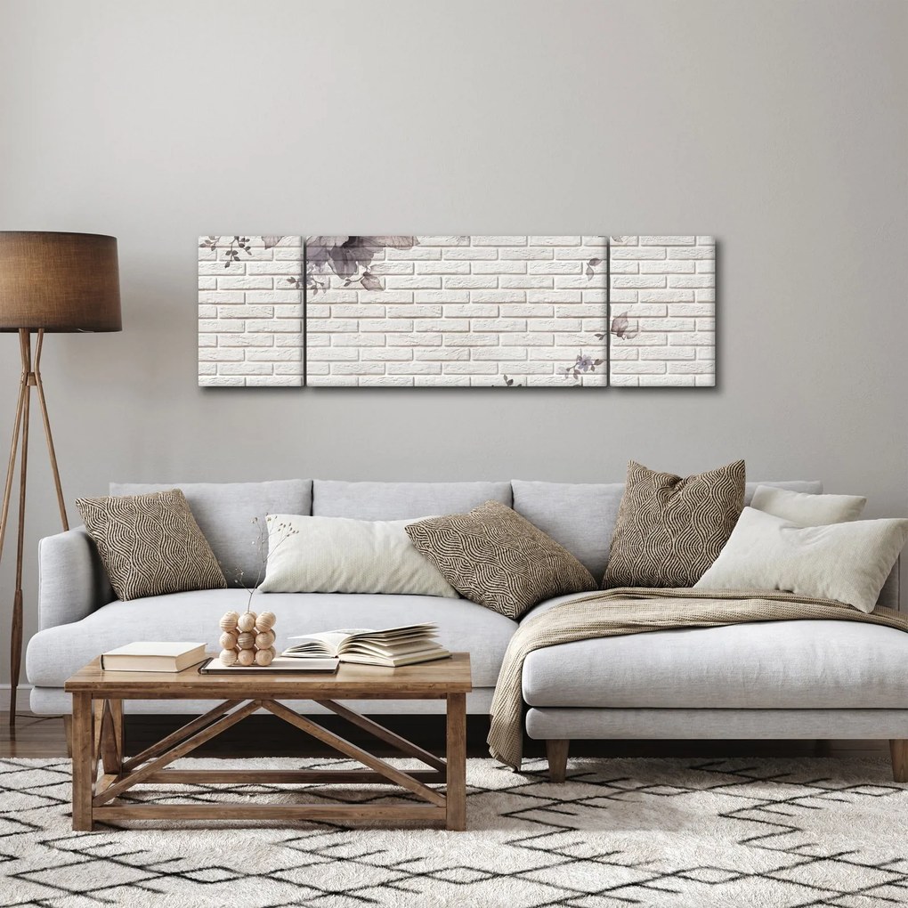 Obraz ściany z bukietem kwiatów (170x50 cm)