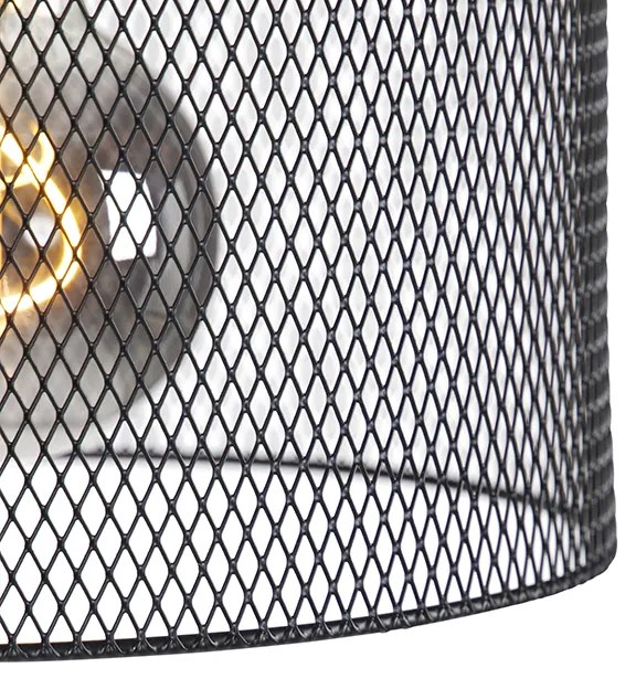 Industrialna lampa podłogowa czarna - Drum MeshPrzemysłowy Oswietlenie wewnetrzne