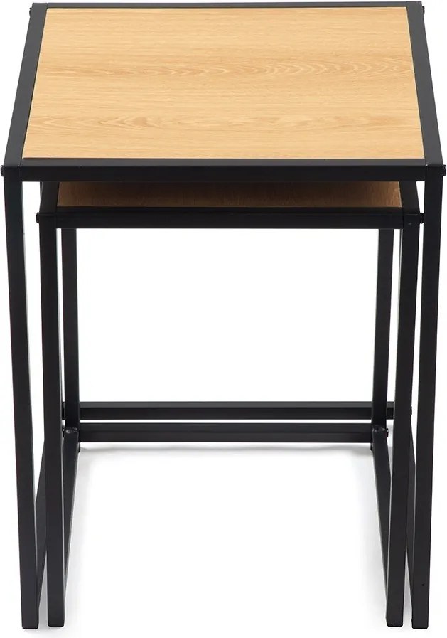 Stoliki w dekorze dębu zestaw 2 szt. 38x38 cm Noah – Bonami Essentials