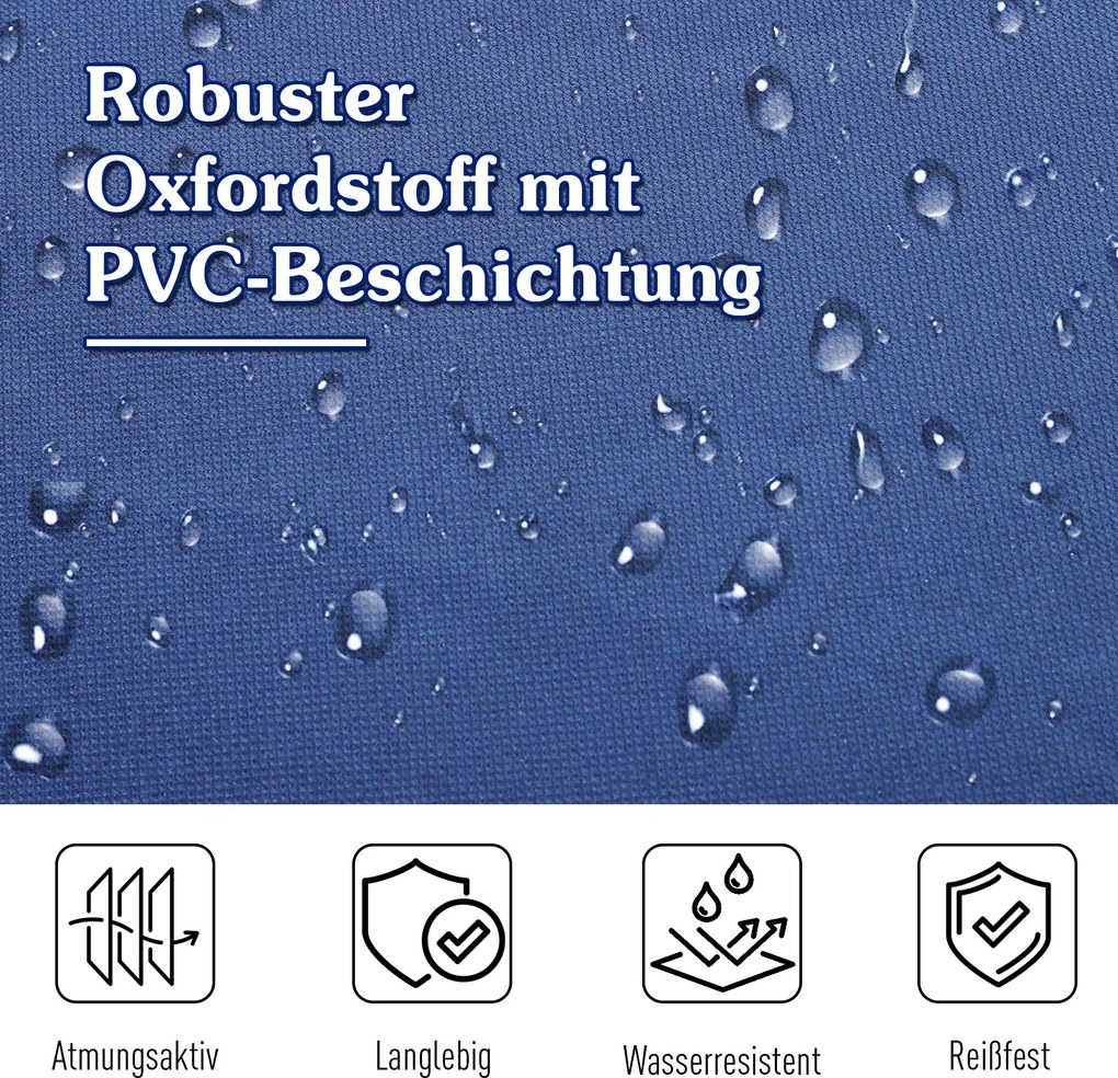 Outsunny Łóżko polowe składane leżanka kempingowa niebieska 190x68x52cm | Aosom PL