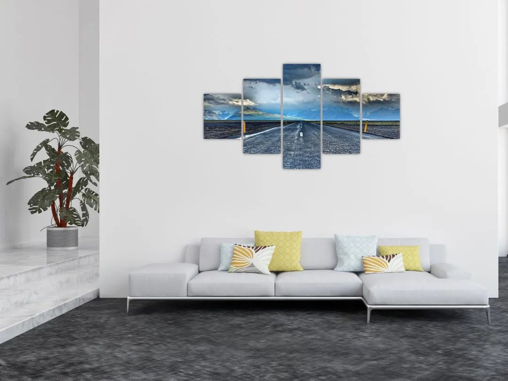 Obraz drogi podczas burzy (125x70 cm)