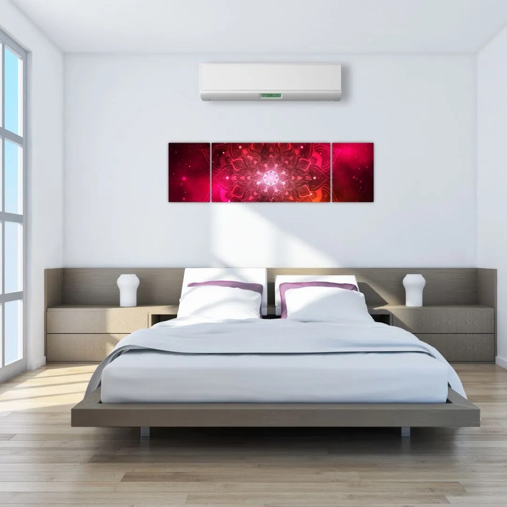 Obraz czerwonej abstrakcji (170x50 cm)