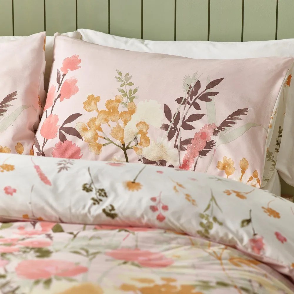 Różowa pościel dwuosobowa 230x220 cm Countryside Floral – Catherine Lansfield