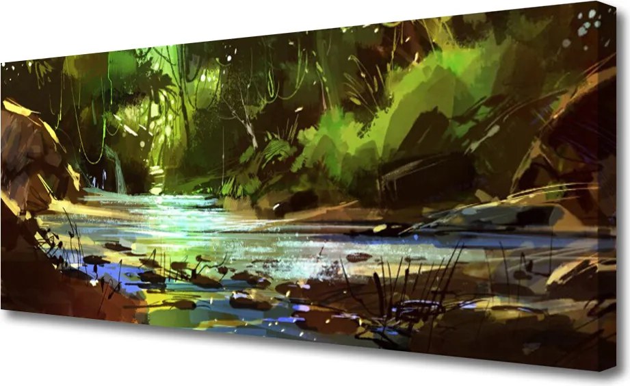 Obraz na płótnie Kryształowe Jezioro w Lesie