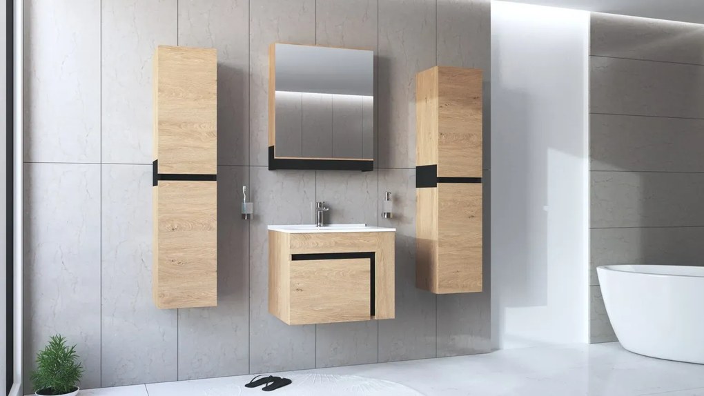 Szafka pod umywalkę DUESA 1S 60cm dąb złoty HALMAR