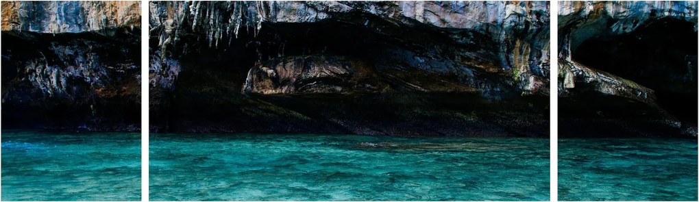 Obraz wody i skał (170x50 cm)