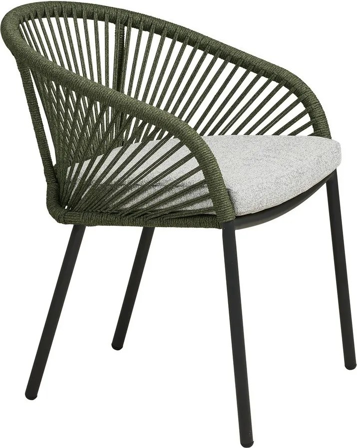 Zielone metalowe tapicerowane krzesło ogrodowe Novella – House Nordic