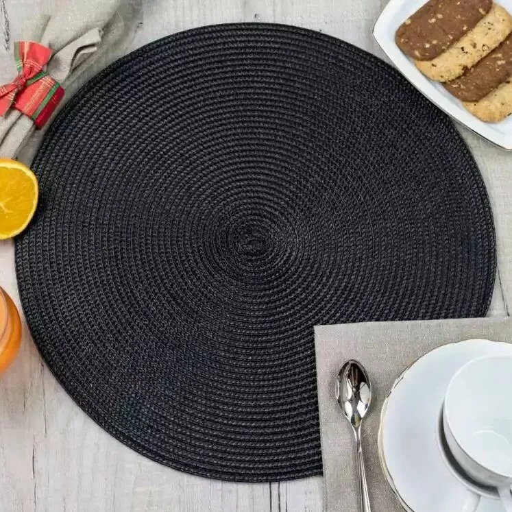Podkładka Altom Straw czarny, śr. 38 cm, zestaw 4 szt.