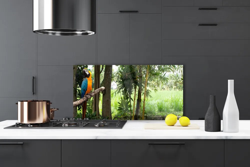 Panel Szklany Egzotyczna Papuga w Dżungli