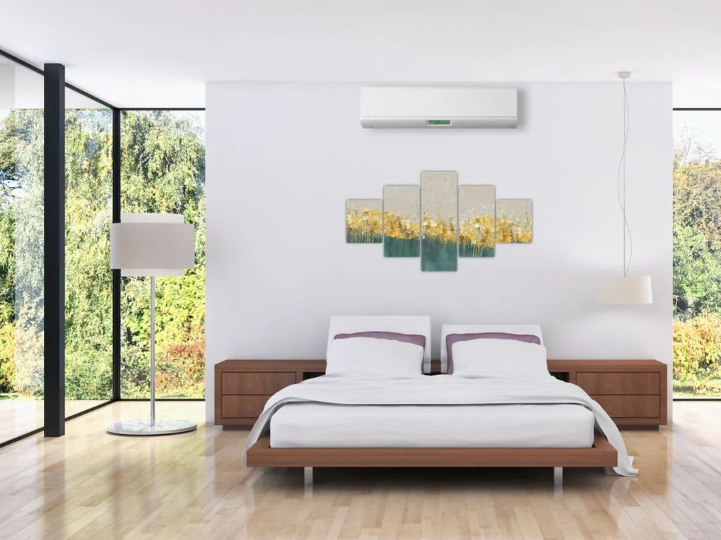 Obraz - Tekstura ze złotą dekoracją (125x70 cm)
