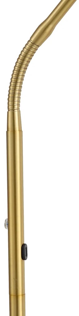 Nowoczesna lampa podłogowa mosiężna z LED, 3-stopniowa, ściemnialna, ładowalna - Waldorf