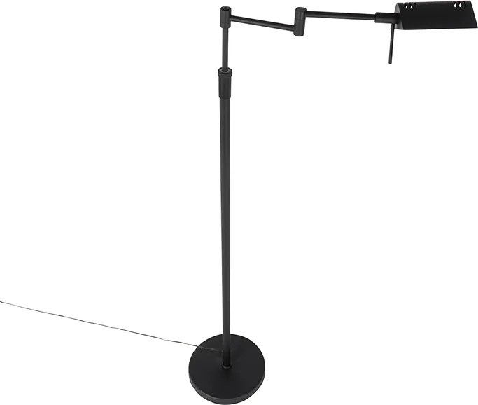 Designerska lampa podłogowa czarna, w tym LED ze ściemniaczem dotykowym - Notia