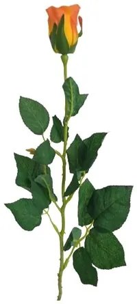 Sztuczna kwiat Róża pomarańczowa, 64 cm, 9 sztuk