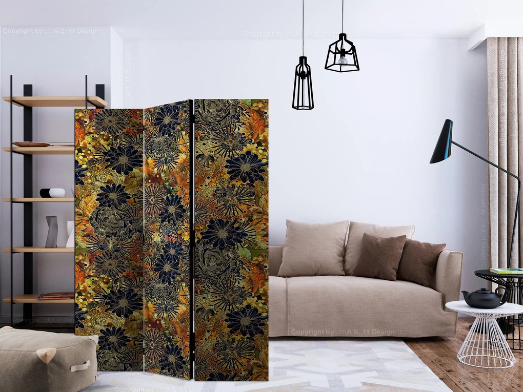 Parawan jednostronny Tła i desenie 135x172 cm 3-częściowy zielony ARTGEIST B