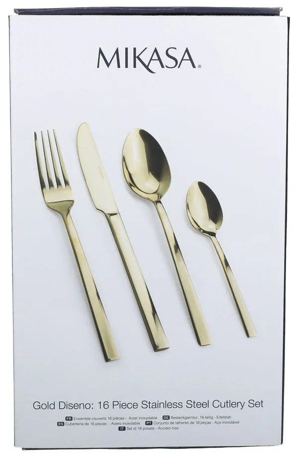 Sztućce 16 szt. ze stali nierdzewnej w kolorze złota Diseno – Mikasa