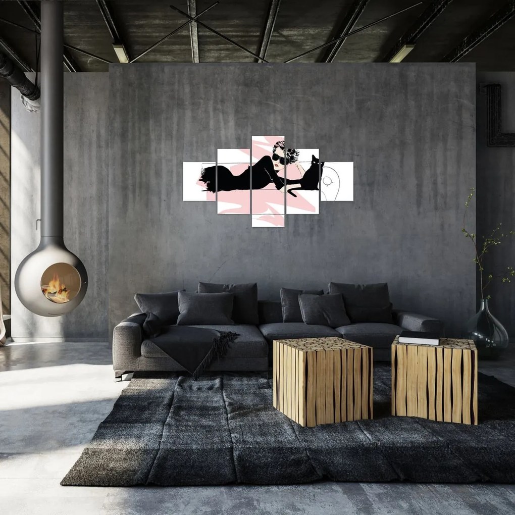 Obraz - Modna dama (125x70 cm)