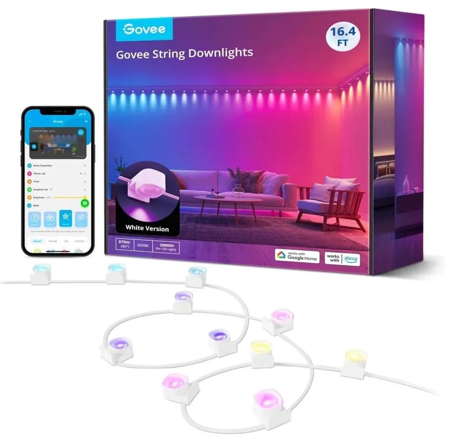 Govee - RGBIC LED Oprawa sznurkowa 5m Wi-Fi