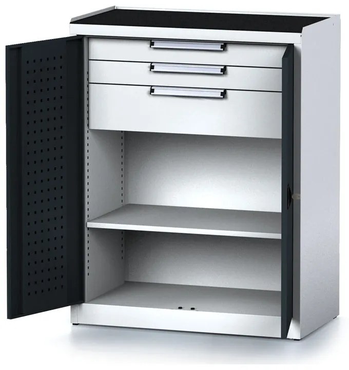 Szafa warsztatowa MECHANIC, 1170 x 920 x 500 mm, 2 półki, 2 szuflady, antracytowe drzwi
