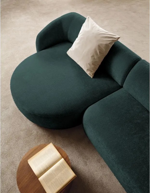 Narożnik NOBO Lewostronny system modułowy tkanina DressME 07 Zielony