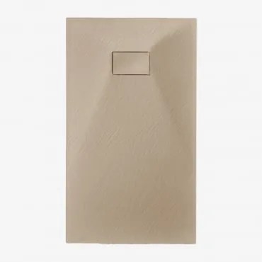 Brodzik Prysznicowy Soho Prostokątny, Antypoślizgowy, Bardzo Płaski Z Żywicy Smc Marrón Arena Claro & 140 X 90 Cm - Sklum