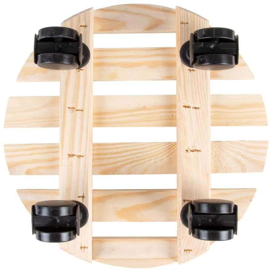 Drewniany kwietnik na kółkach ø 29 cm (wysokość 8 cm) Indoor &amp; Outdoor – Esschert Design