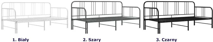 Szare rozkładane metalowe łózko 90x200 cm - Vesmos