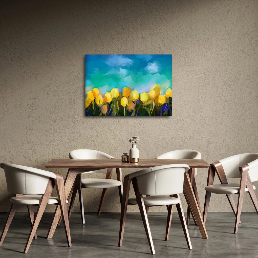 Obraz żółtych tulipanów (70x50 cm)