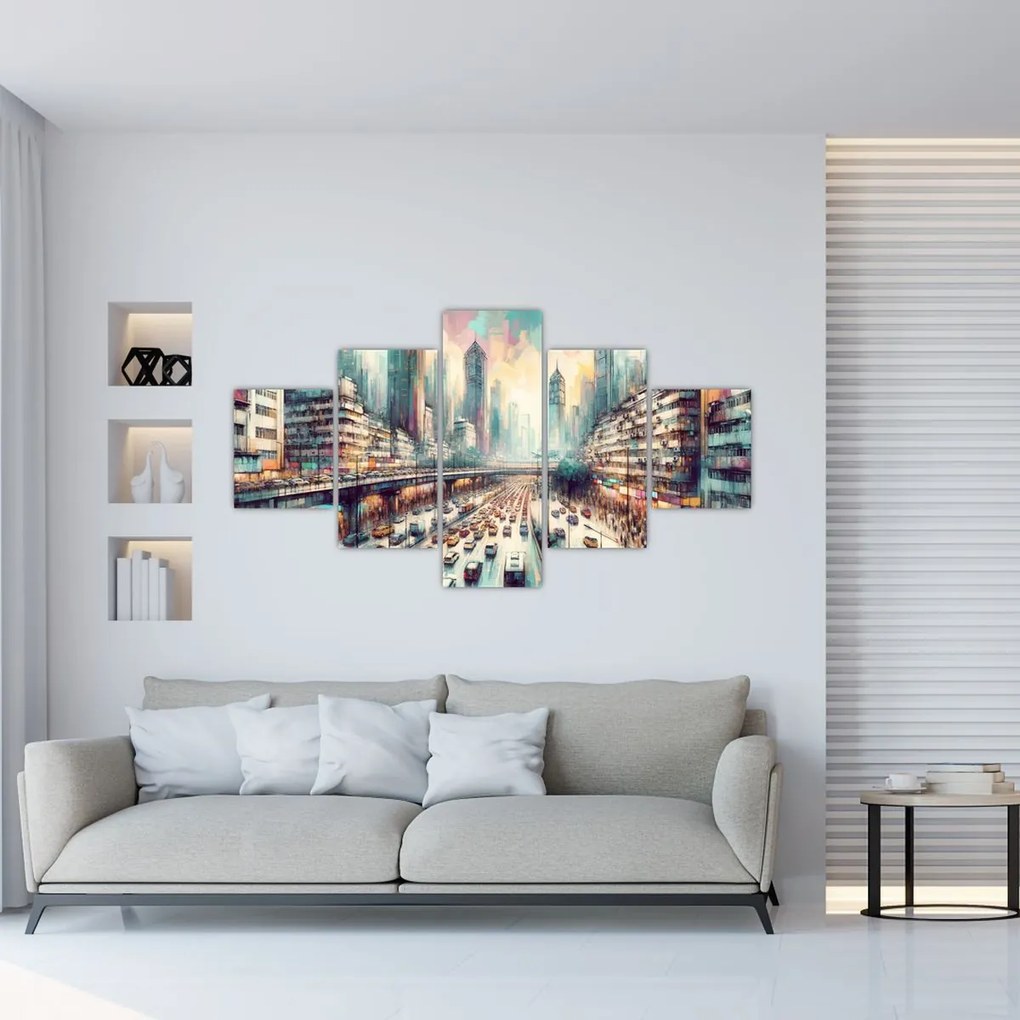 Obraz - Życie w wielkim mieście (125x70 cm)