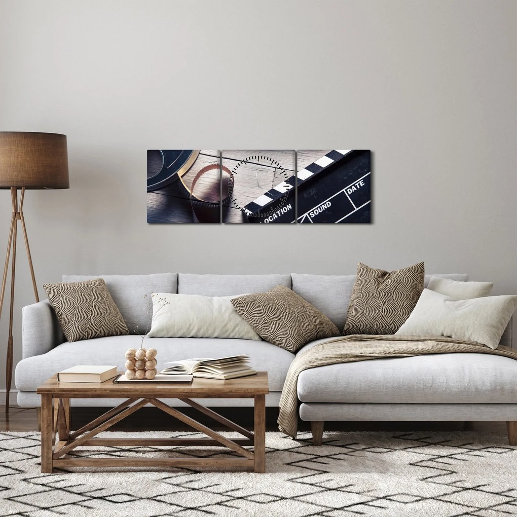 Obraz - Film (z zegarem) (90x30 cm)