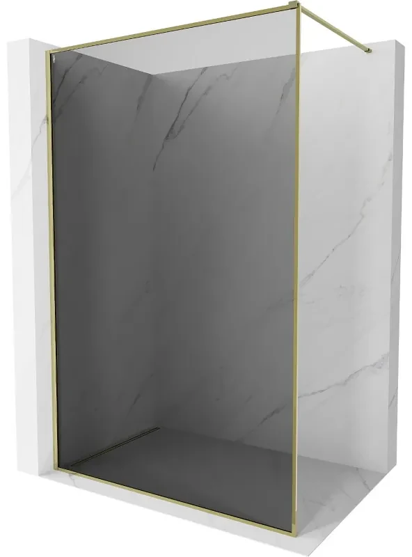 Mexen Kioto-F ścianka prysznicowa Walk-in z ramką 70 x 202 cm, grafit 8 mm, złota - 800-070-104-50-40