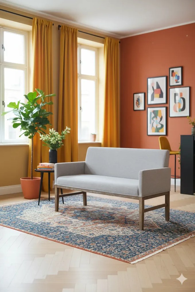 Jasnoszara elegancka ławka tapicerowana P4-C74