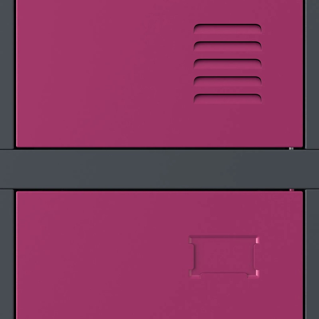 Szafa szkolna 6-skrytkowa Igor 90x45x185 cm antracyt/fuksja