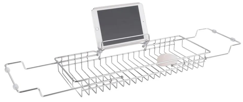 Metalowa regulowana półka na wannę w kolorze srebra PT LIVING Tub, 61-86 cm