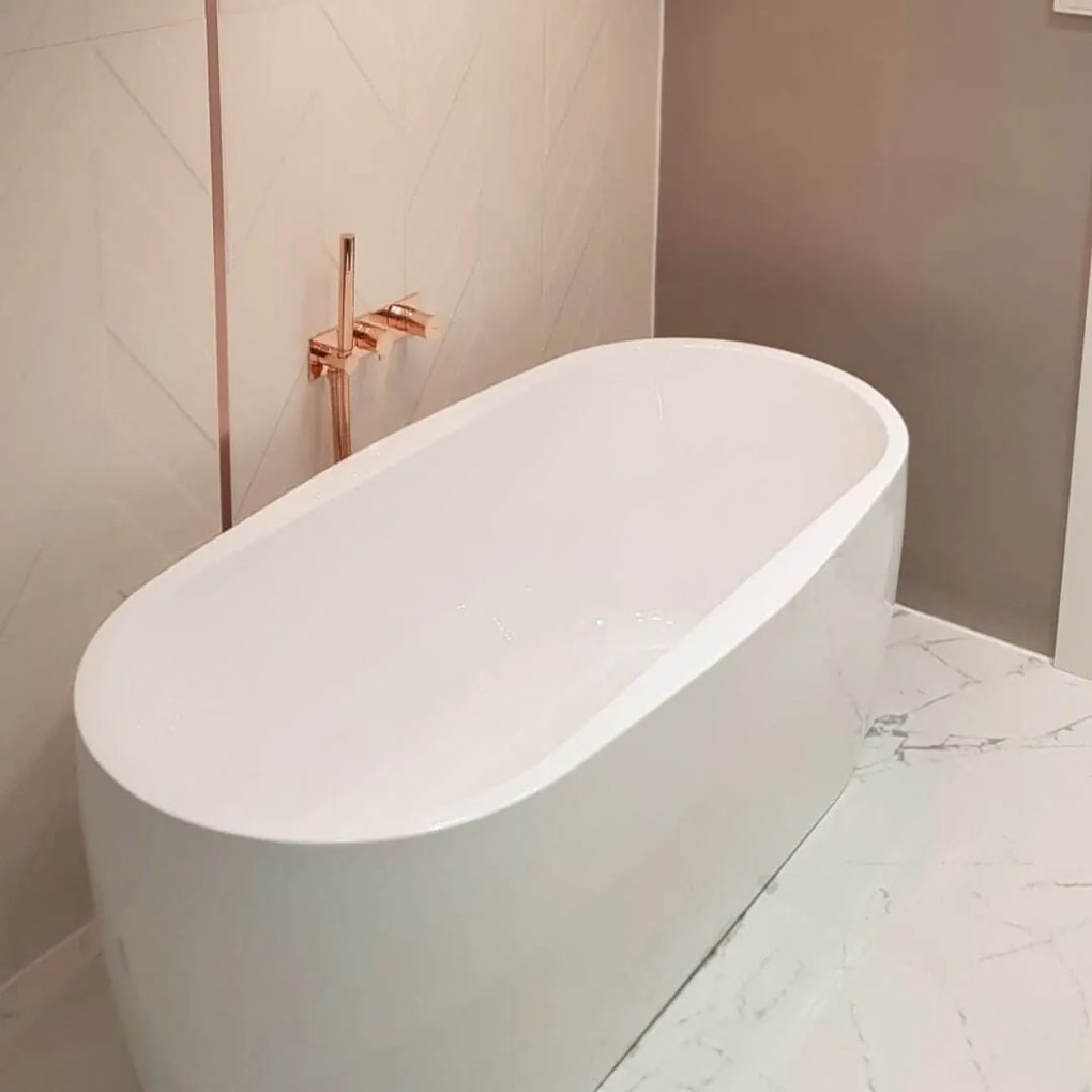 Wanna wolnostojąca owalna akrylowa biała 150 x 75 cm ELEGANT | Możliwa opcja Go Color