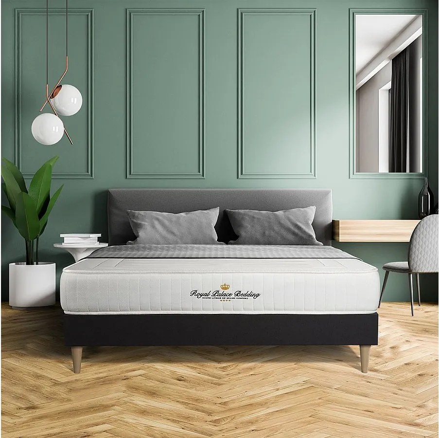 Materac LANCASTER 140x200 cm, Grubosc : 22 cm, sprezyny kieszeniowe i pianka z pamiecia ksztaltu, Wysoki, 3 strefy komfortu + zestaw podstawa lózka