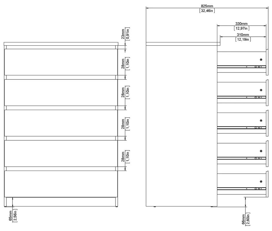 Komoda w dekorze dębu w naturalnym kolorze 77x111x50 cm Naia – Tvilum