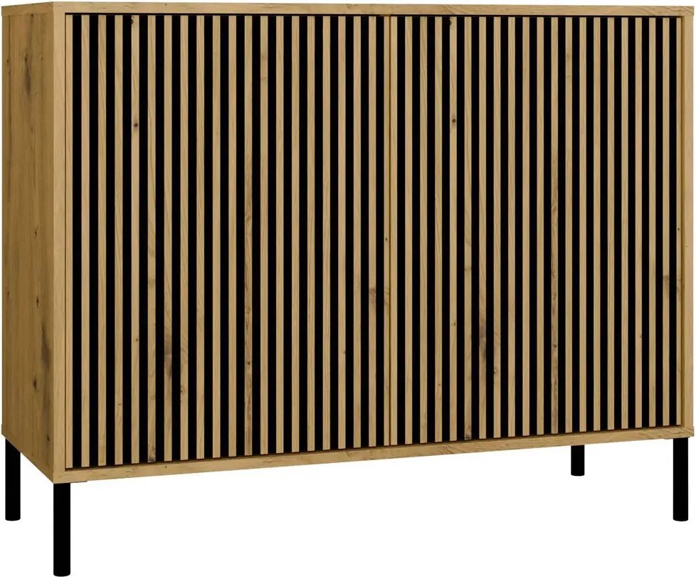 Komoda na nóżkach z lamelami dąb artisan C7-D31