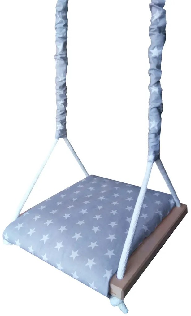 Szara drewniana huśtawka dziecięca 3w1 N0-K37