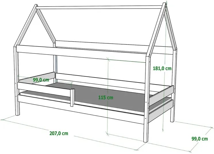 Różowe dziecięce łóżko ze stelażem i materacem 200x90 cm E4-C28