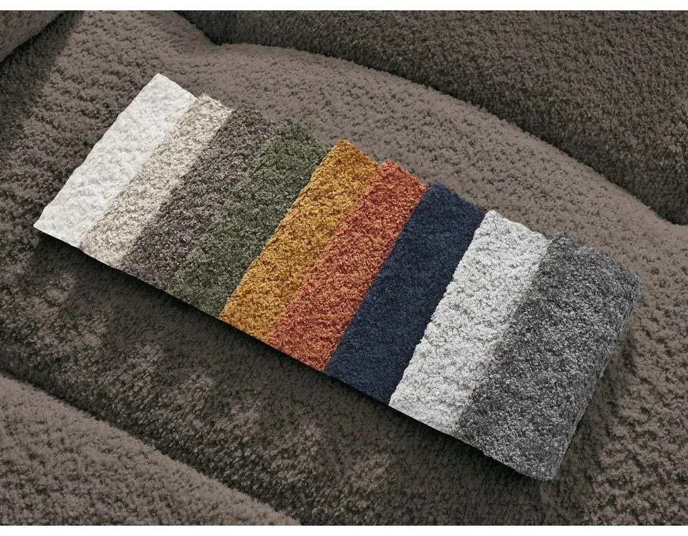 Brązowy podnóżek z materiału bouclé Roxelane – Bobochic Paris