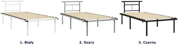 Metalowe łóżko pojedyncze w kolorze białym 90x200 cm - Nikel