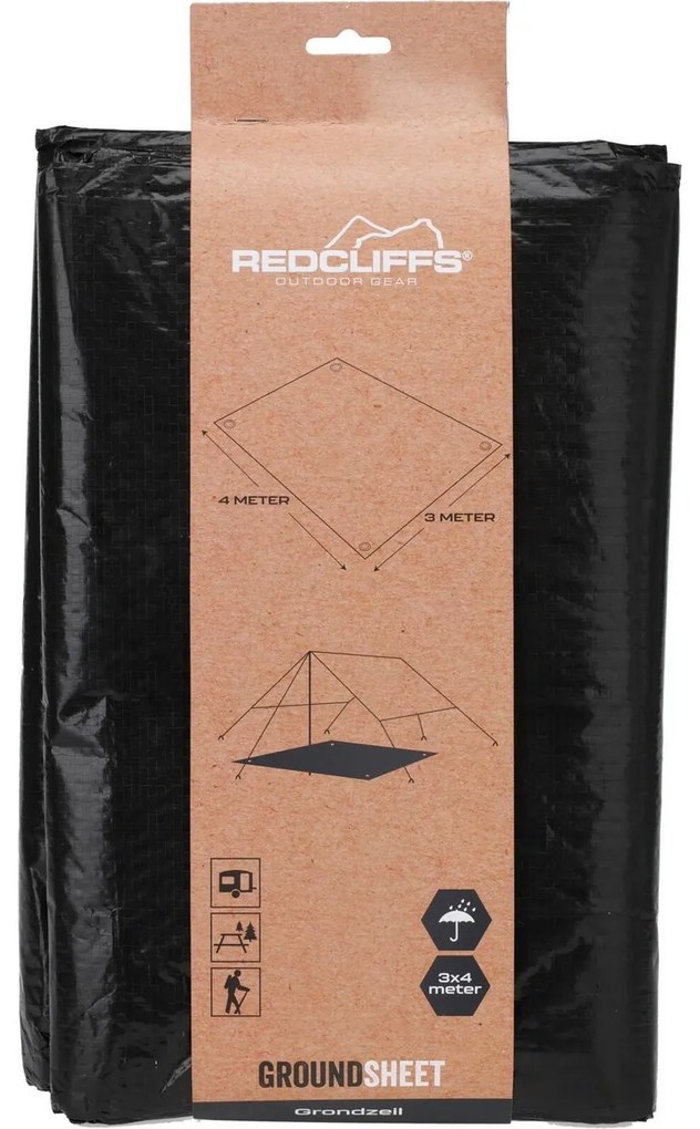 Plandeka namiotowa Redcliffs, 3 x 4 m, czarna, 3 x 4 m